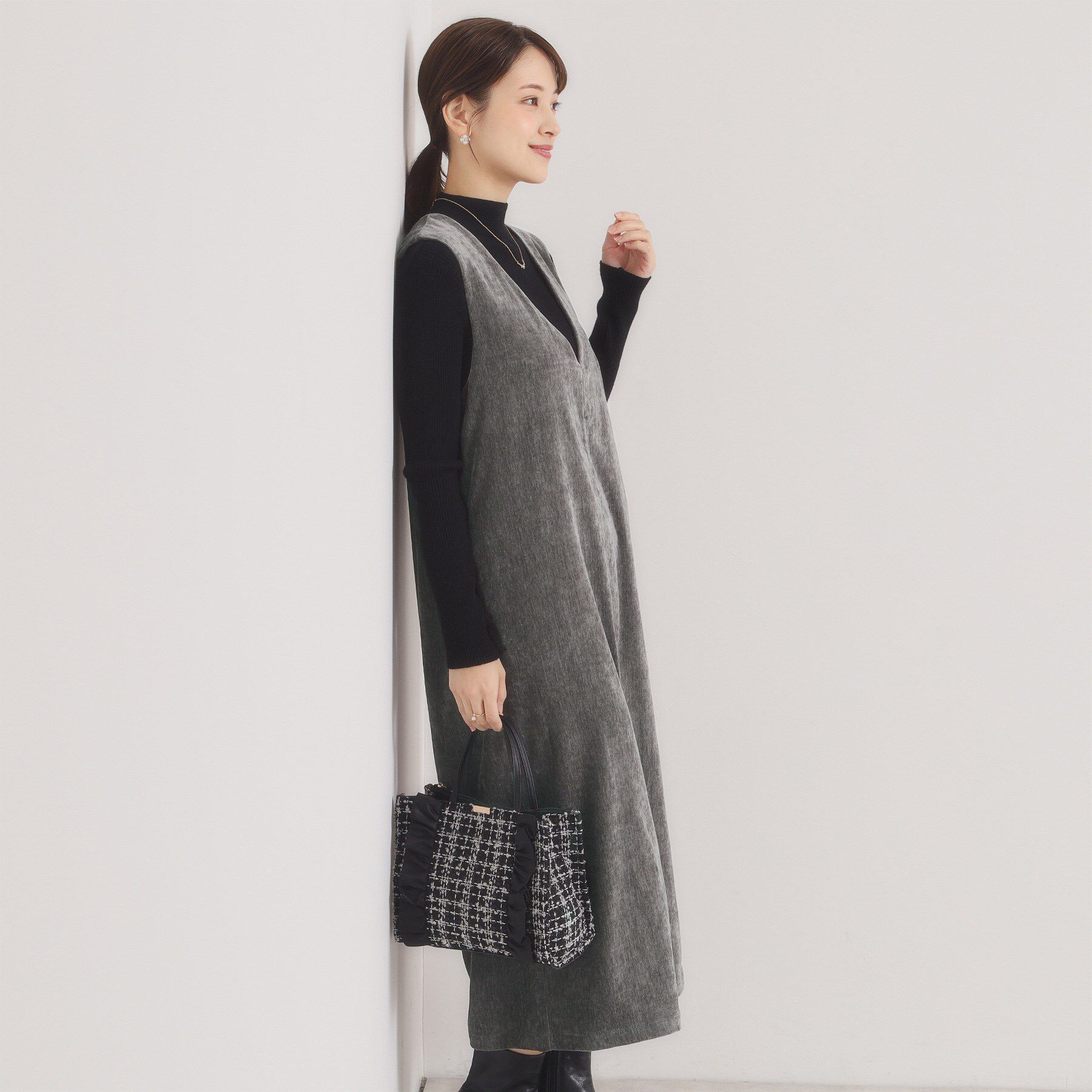 ITS&rsquo;DEMO「【手洗い可】ベロアジャンスカ」|ワンピース|