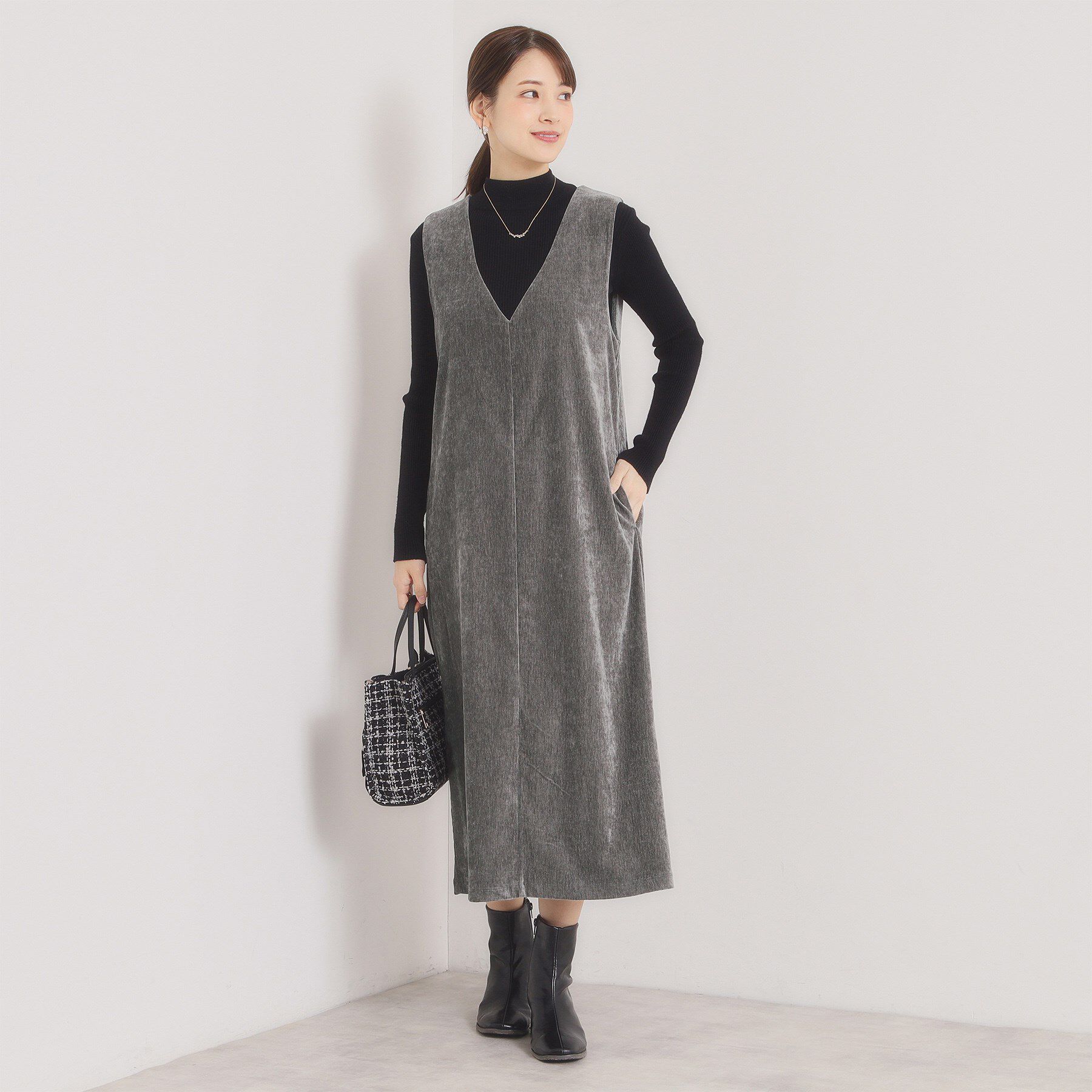 ITS&rsquo;DEMO「【手洗い可】ベロアジャンスカ」|ワンピース|