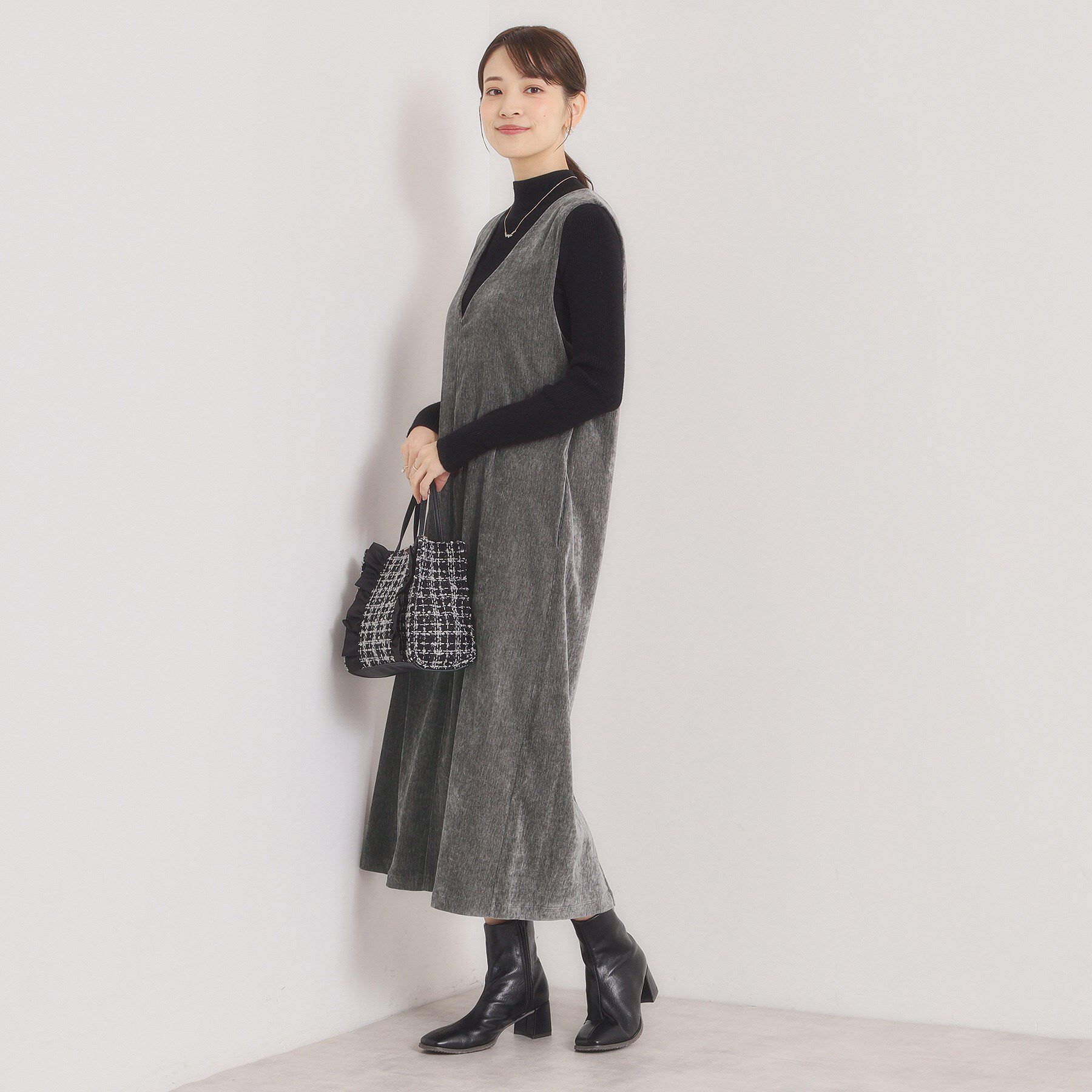 ITS&rsquo;DEMO「【手洗い可】ベロアジャンスカ」|ワンピース|