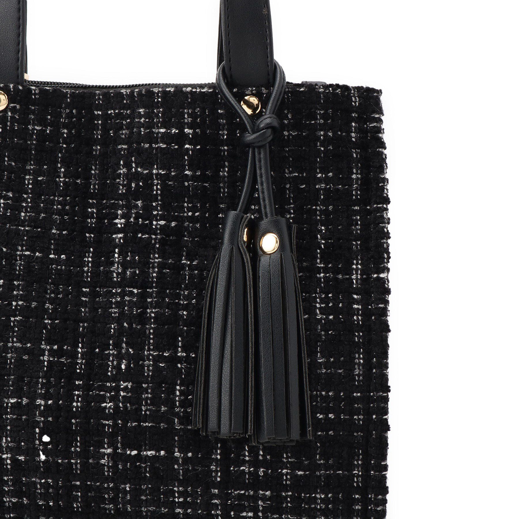 ITS&rsquo;DEMO「ツイードタッセルミニトート」|ハンドバッグ|