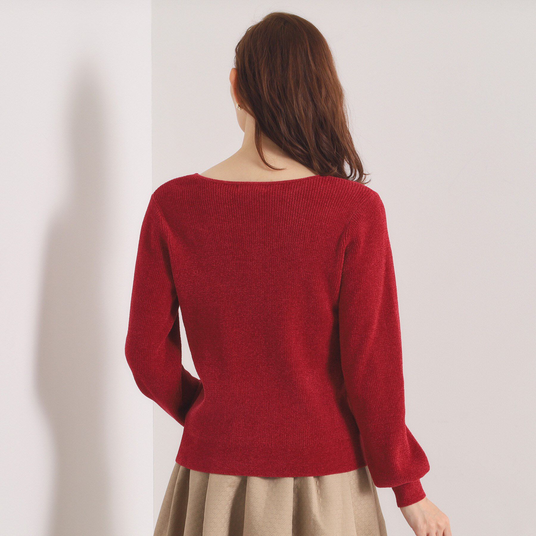 ITS&rsquo;DEMO「【毛玉防止／洗濯機OK】ボートネックモールニット」|ニット・セーター|