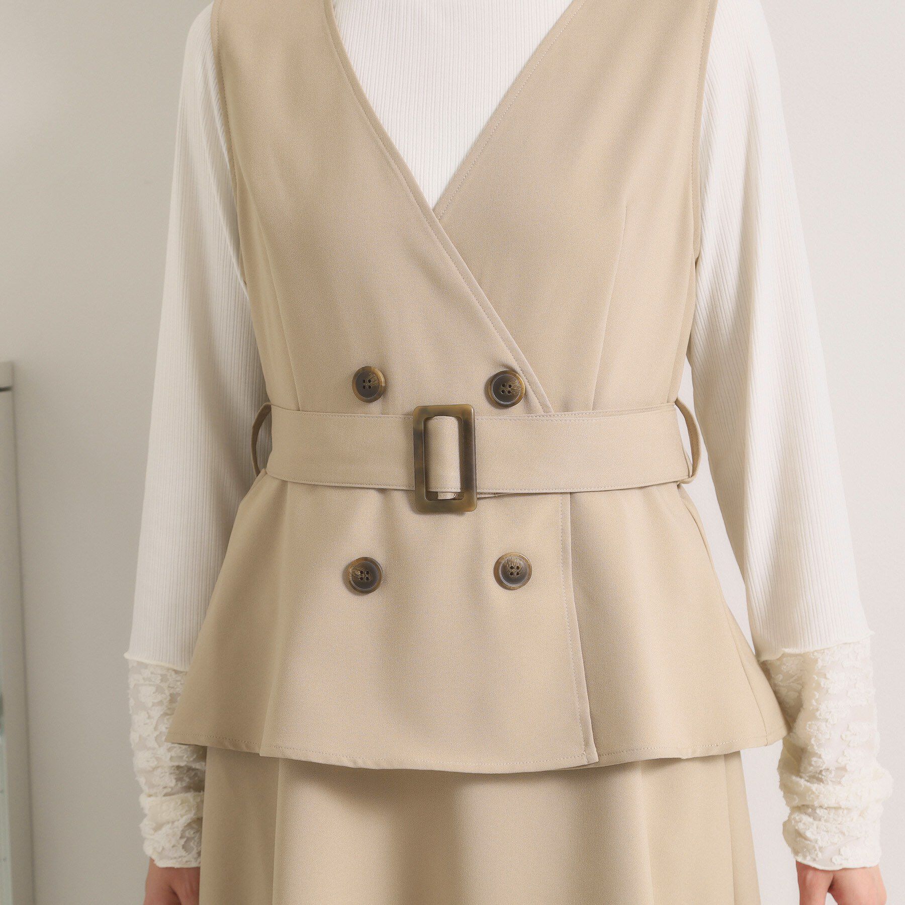 ITS&rsquo;DEMO「【手洗い可】トレンチ風ジャンスカ」|ワンピース|