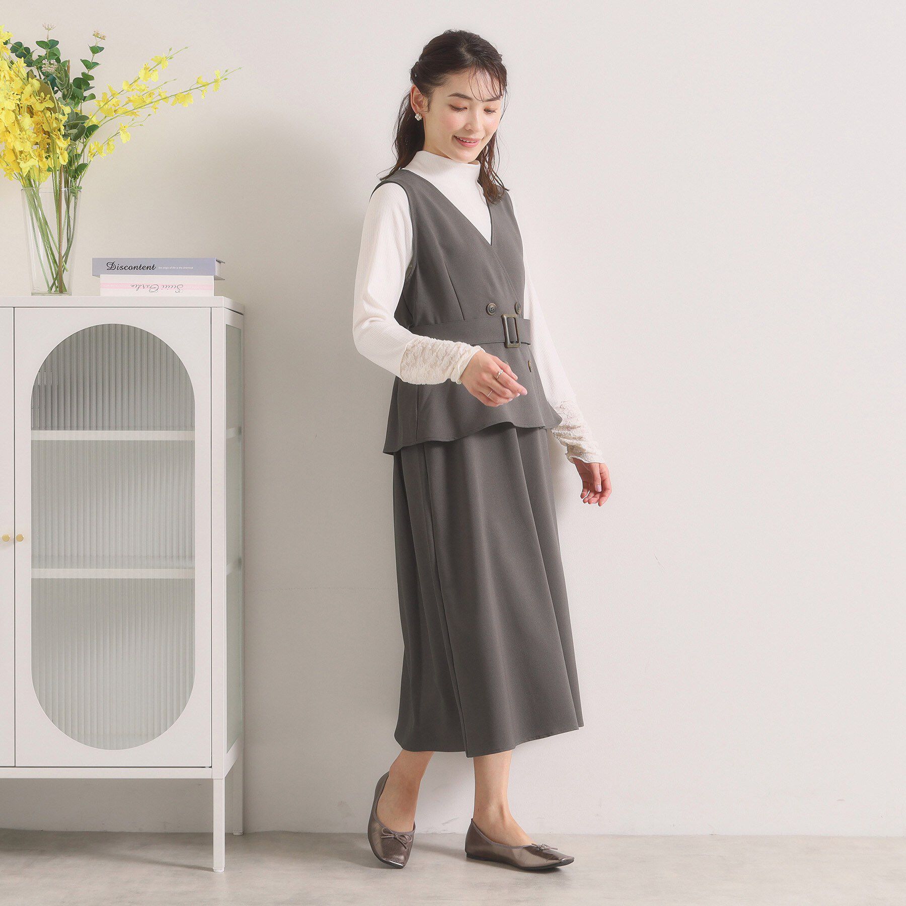 ITS&rsquo;DEMO「【手洗い可】トレンチ風ジャンスカ」|ワンピース|