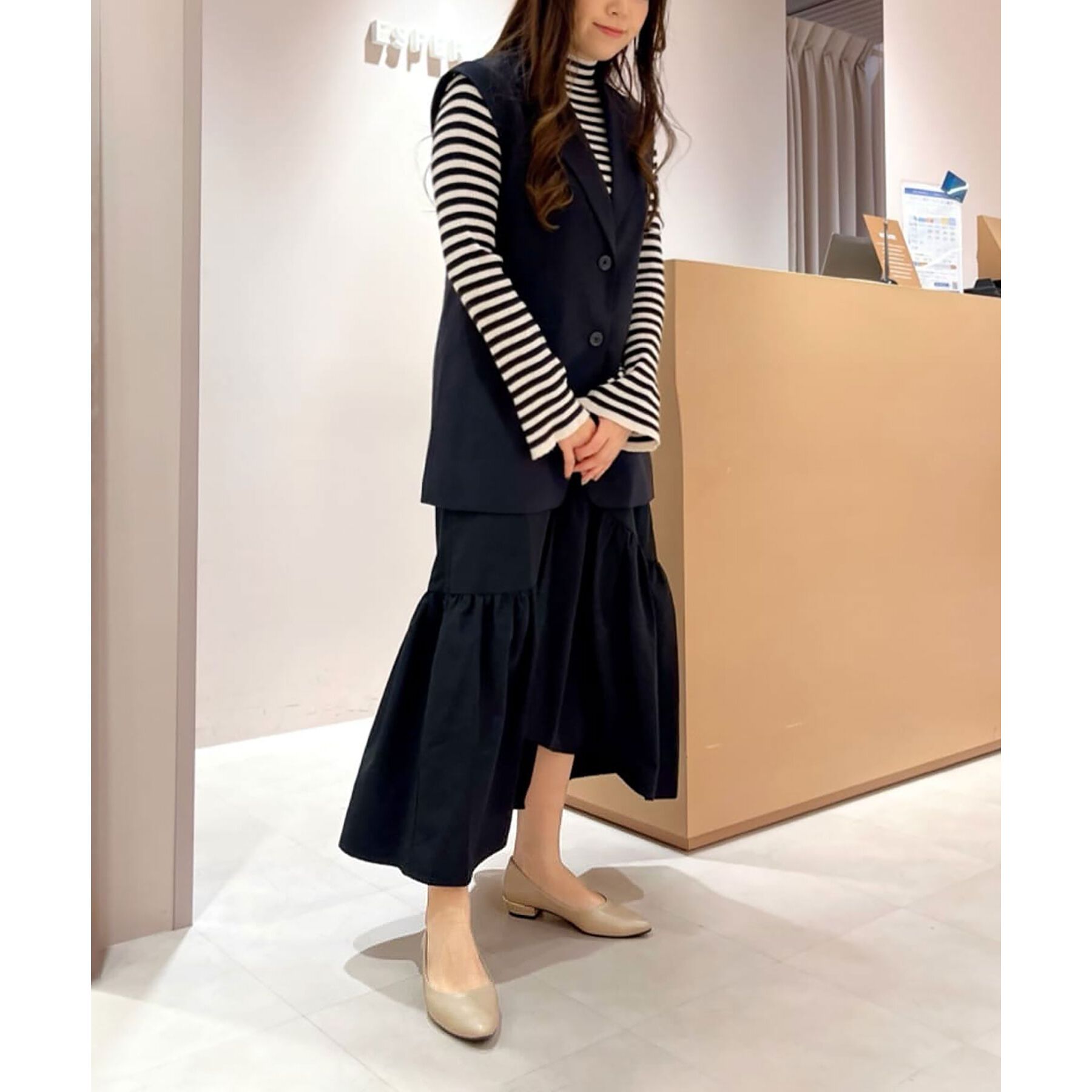 ESPERANZA「《定番》晴雨兼用クッションフラットパンプス」|パンプス|