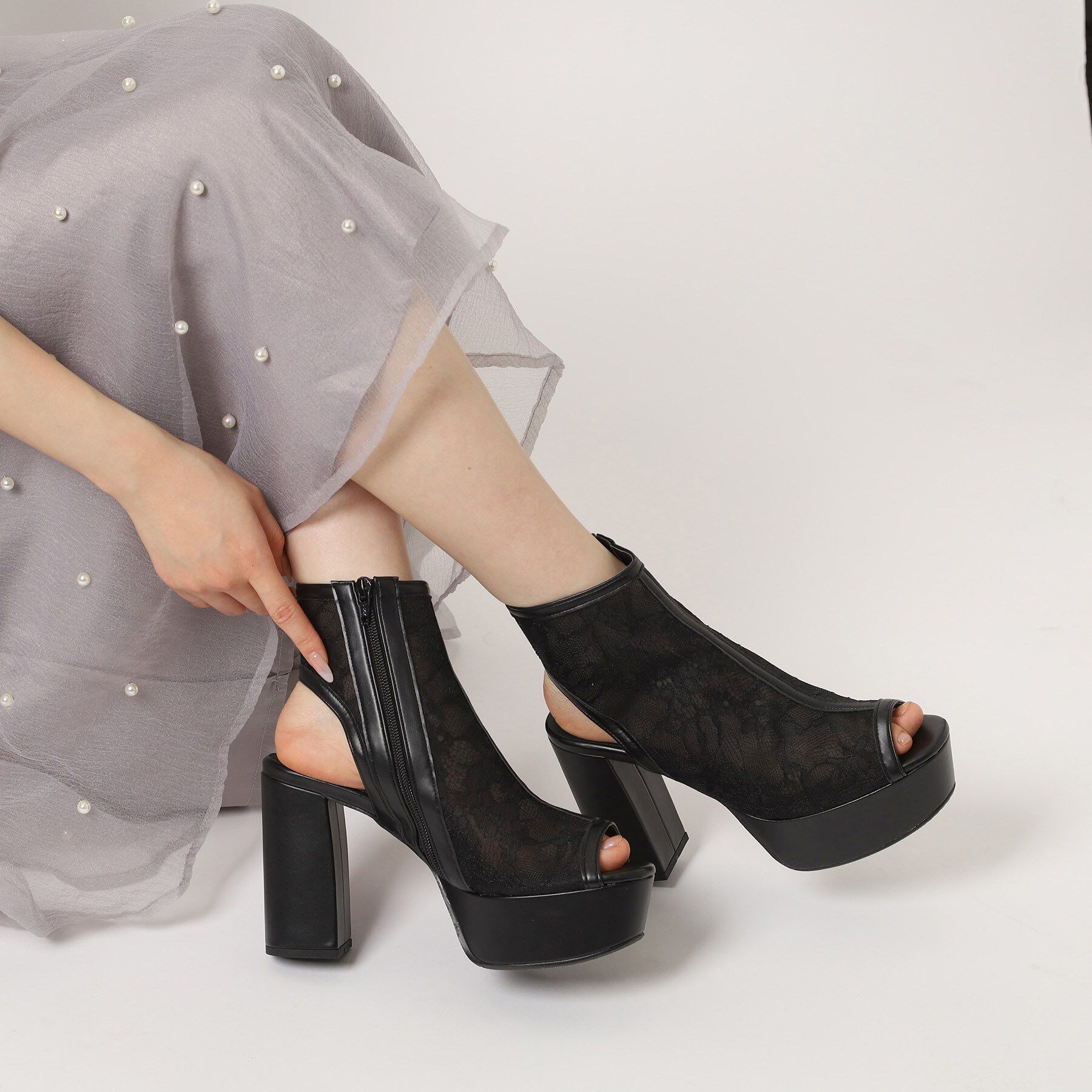 ESPERANZA「厚底ラク盛りブーツヒールサンダル」|ショートブーツ|