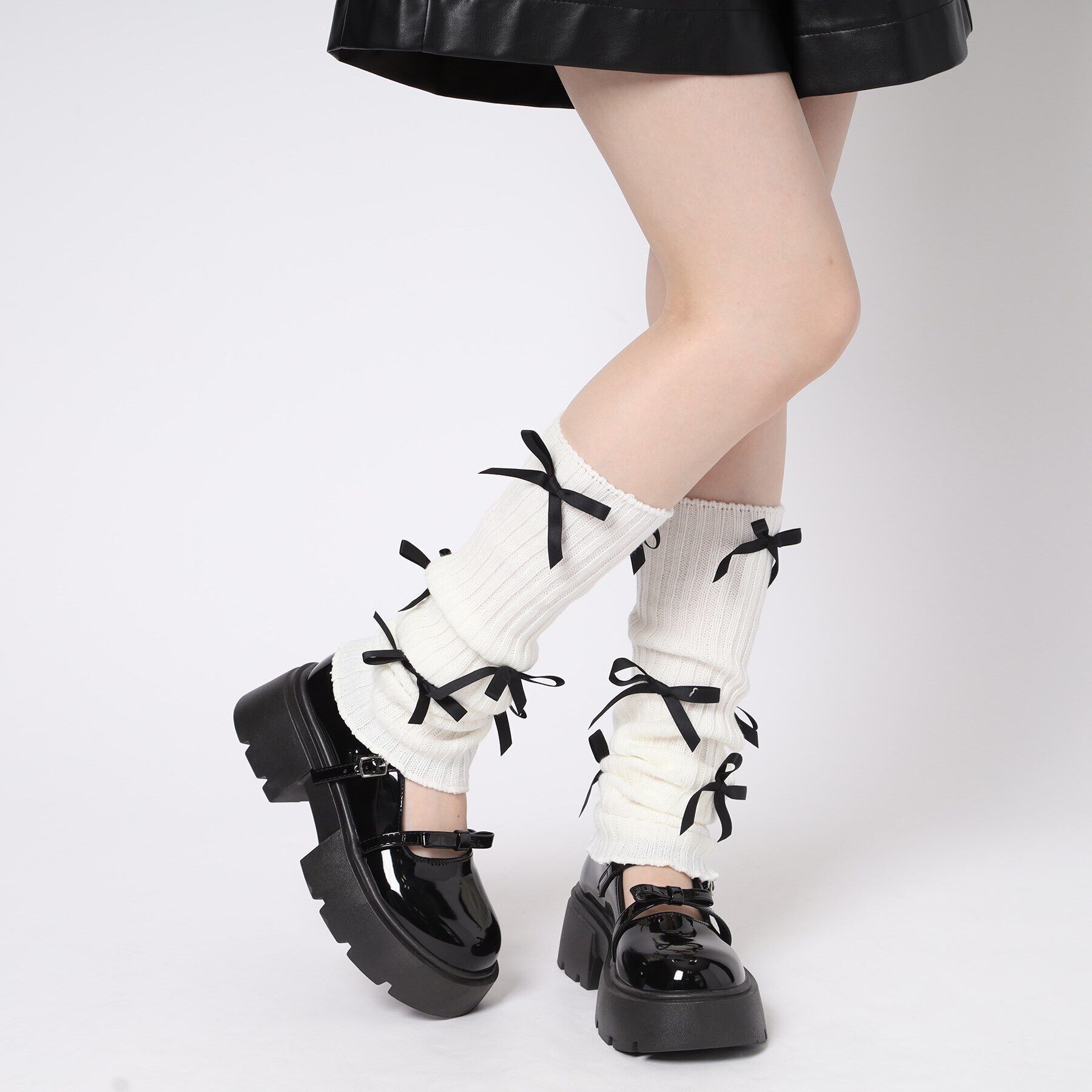 csT&P「厚底 リボン付きダブルストラップパンプス」|パンプス|