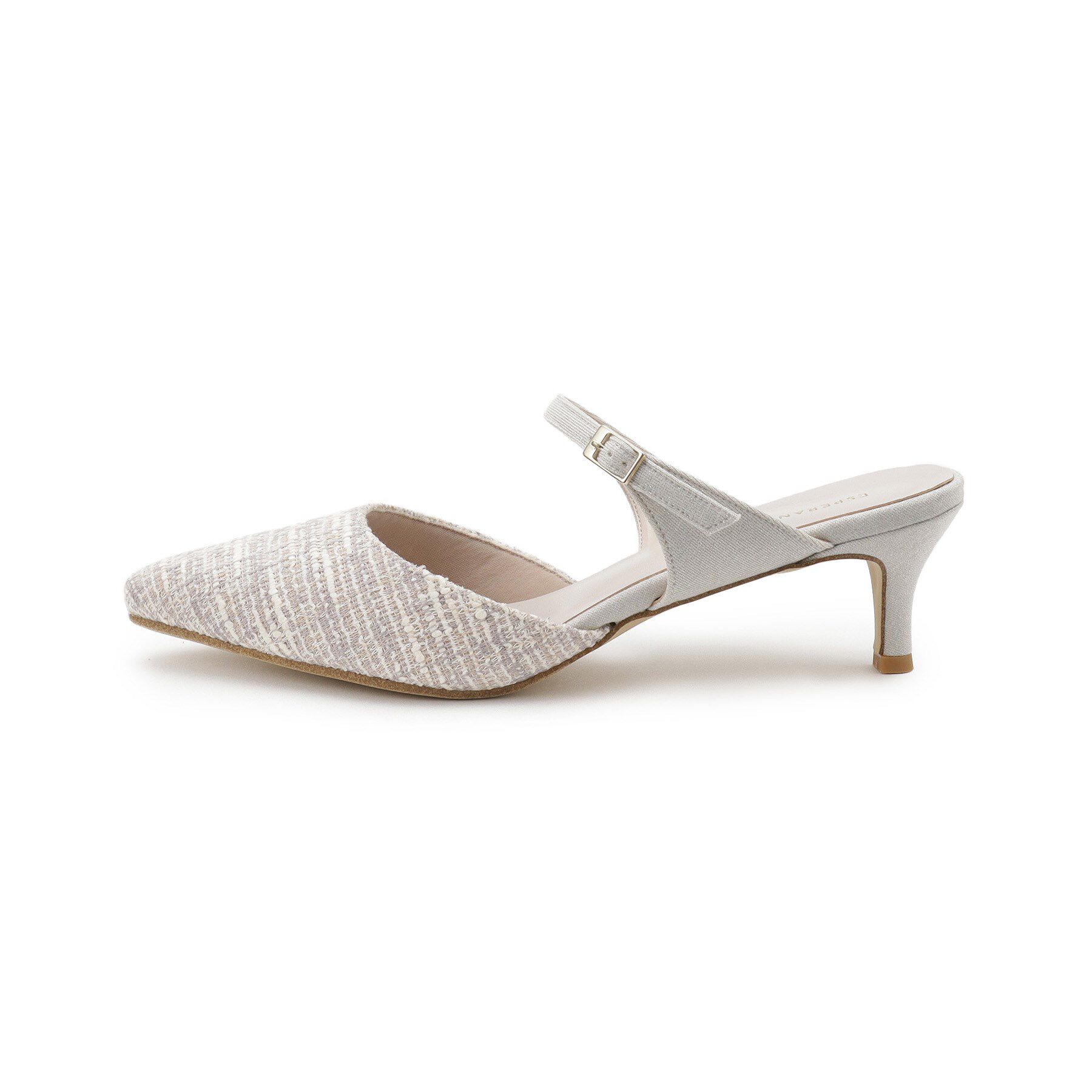 ESPERANZA「ポインテッドツイードミュール」|サンダル|