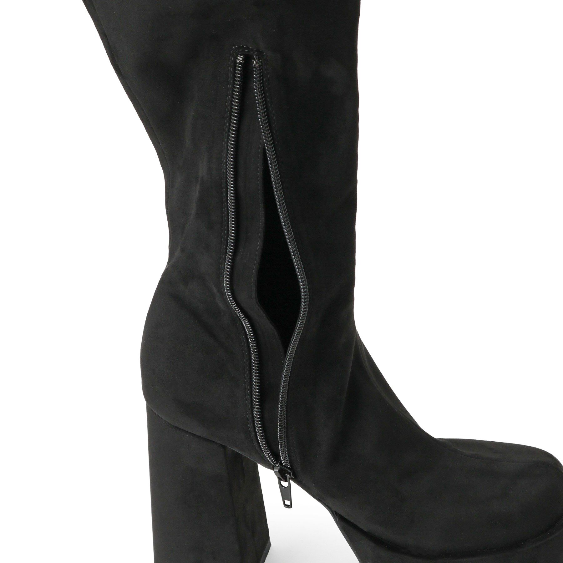 ESPERANZA「【ラク盛り／ニーハイブーツ】リピーター続出／脚長美脚 フェイクファーニーハイブーツ」|ショートブーツ|