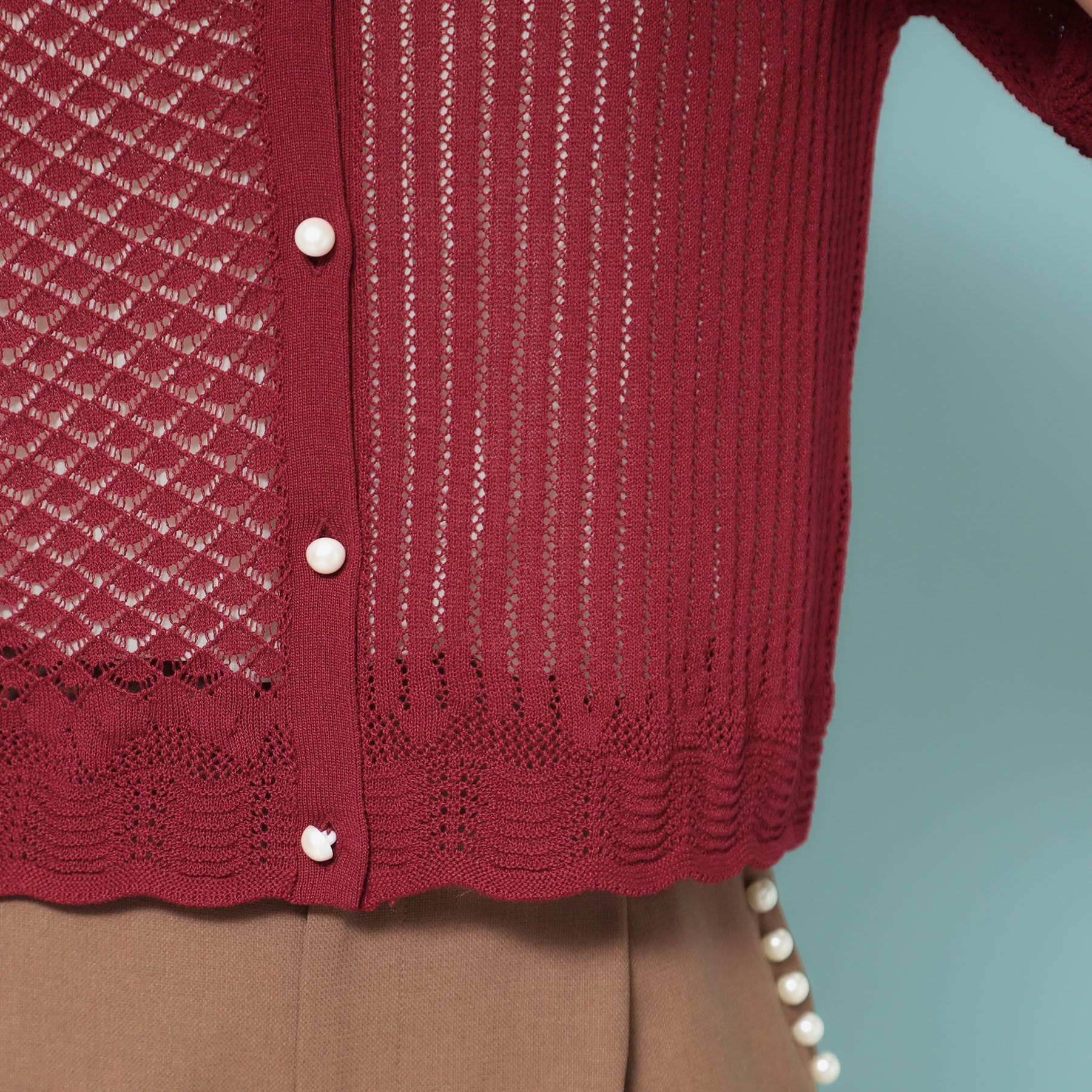 SunaUna「【透かし柄】スカラップカーディガン」|カーディガン|