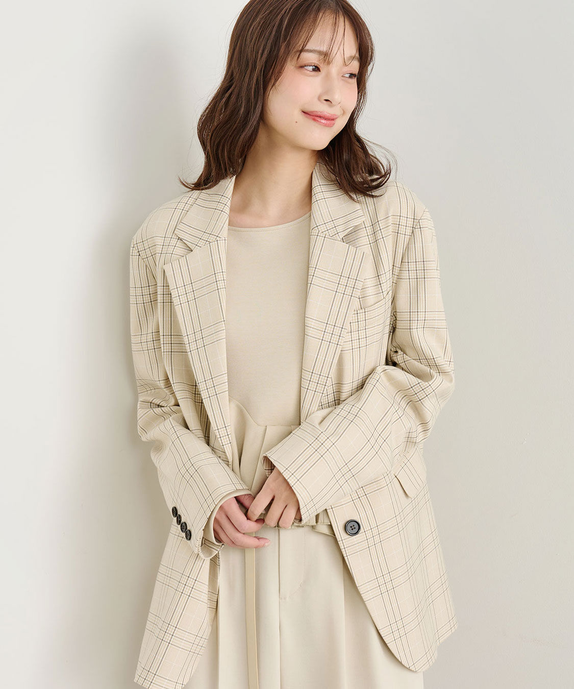 COCO DEAL「オーバーサイズジャケット」|テーラードジャケット|チェック