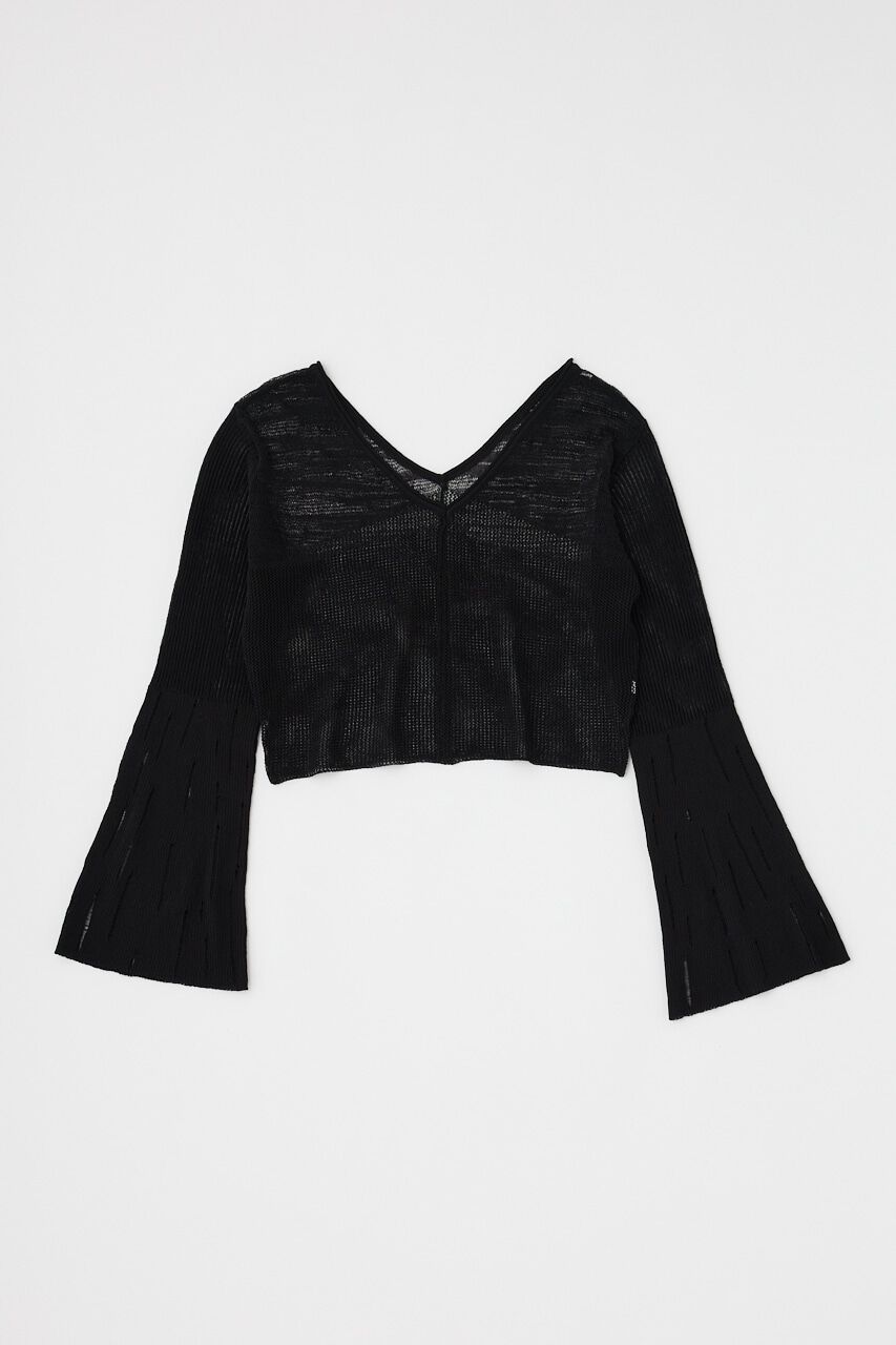MOUSSY「MESH V NECK ニットトップス」|ニット・セーター|