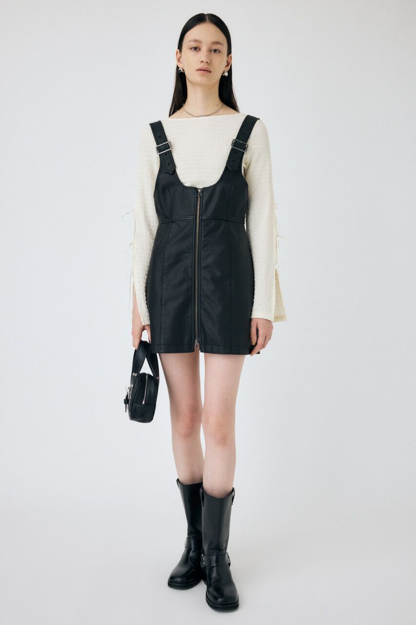 MOUSSY「FRONT ZIP ジャンパースカート」|ワンピース|