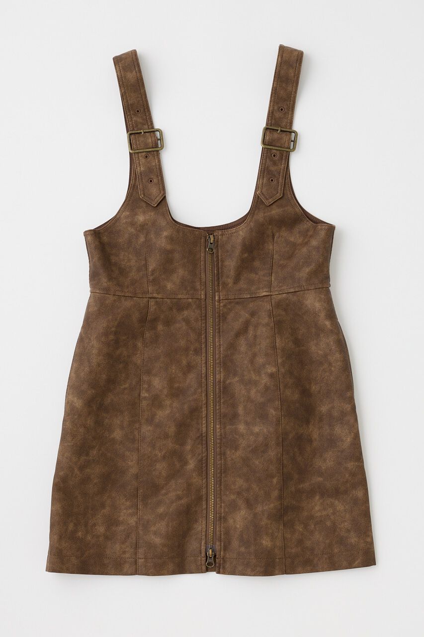 MOUSSY「FRONT ZIP ジャンパースカート」|ワンピース|