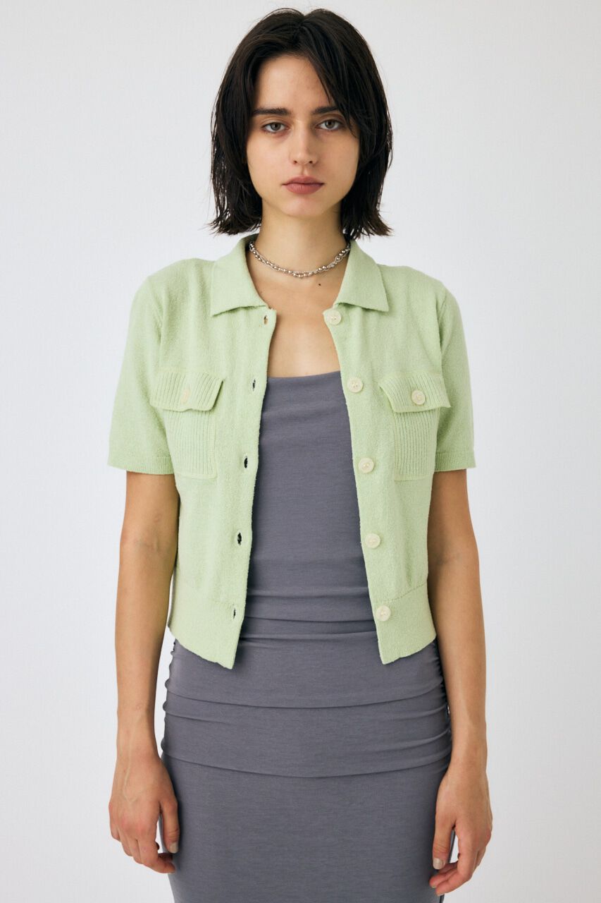 MOUSSY「OVERLOCK POCKET ニットシャツ」|ニット・セーター|