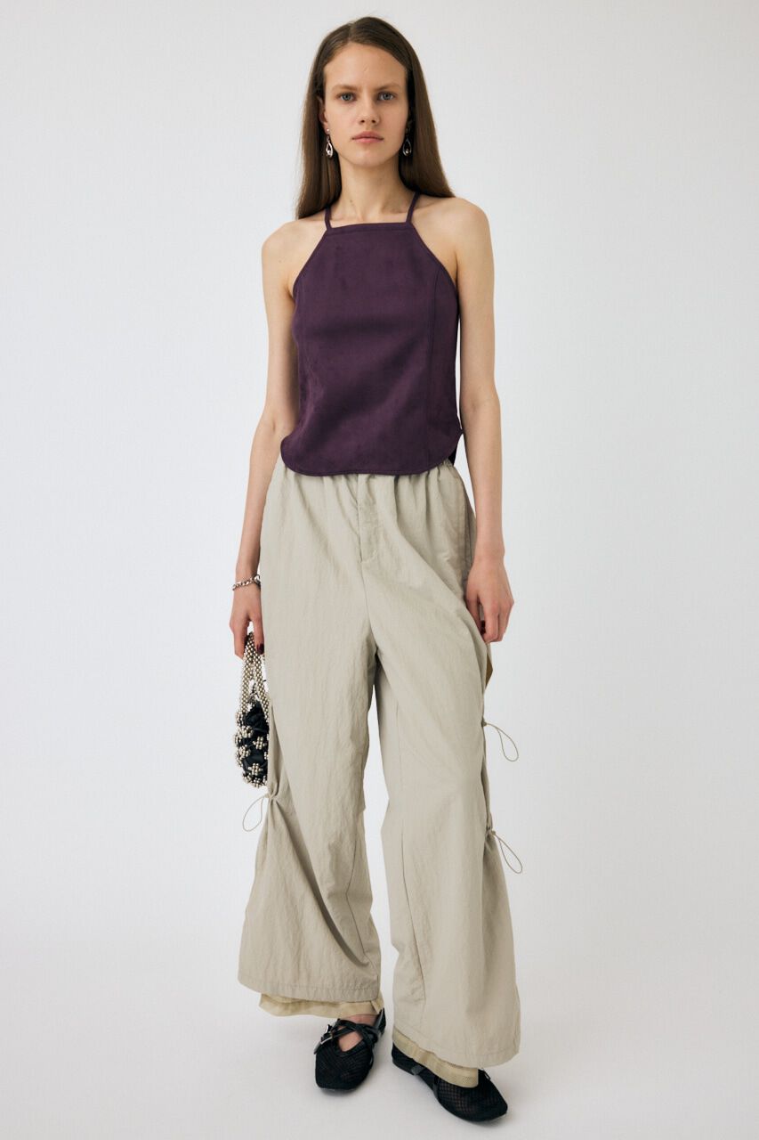 MOUSSY「SIDE OPEN NYLON パンツ」|その他|L/GRY1