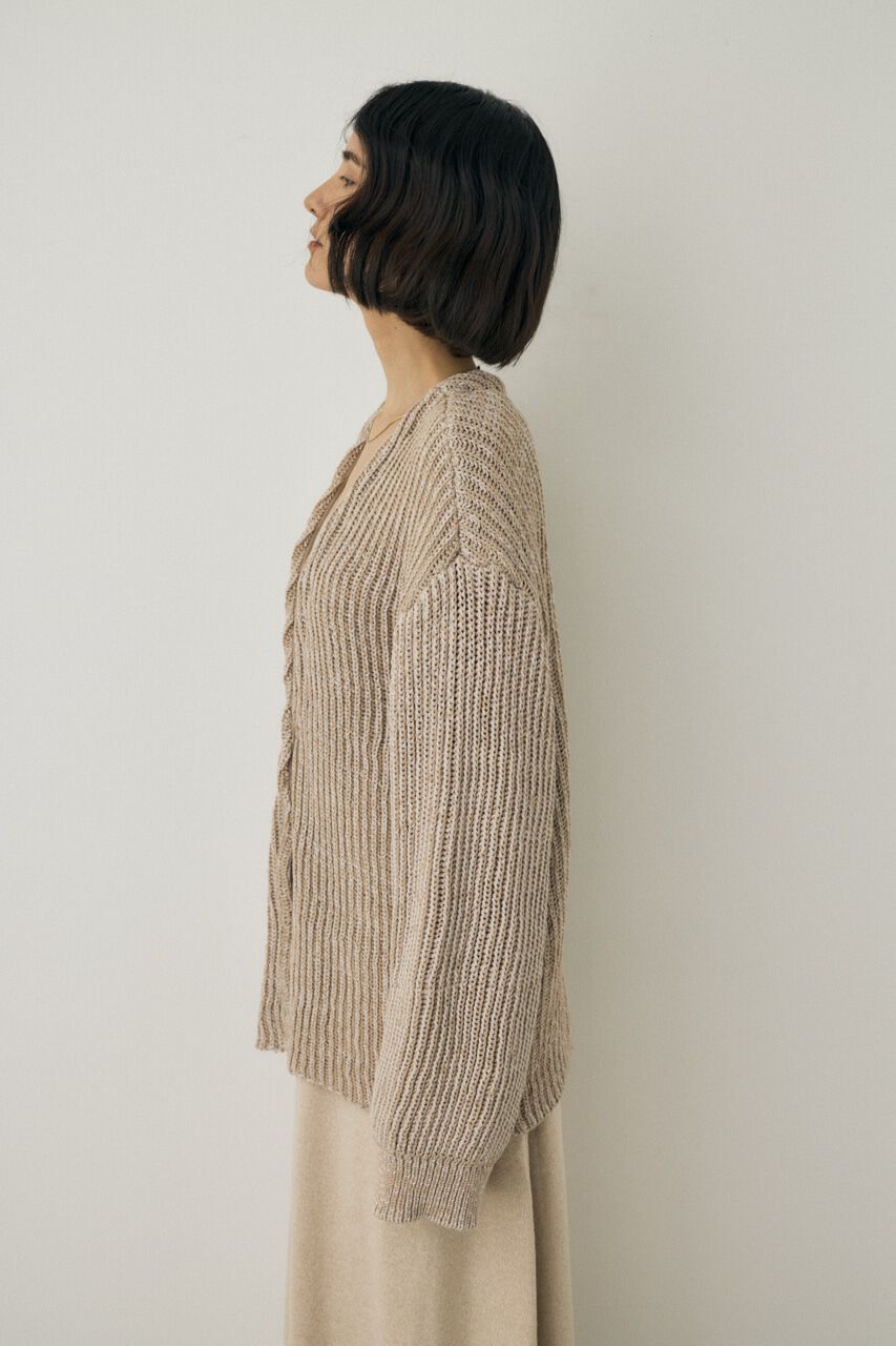 MOUSSY「メランジニットカーディガン　コットン&times;リサイクルポリエステル混」|カーディガン|