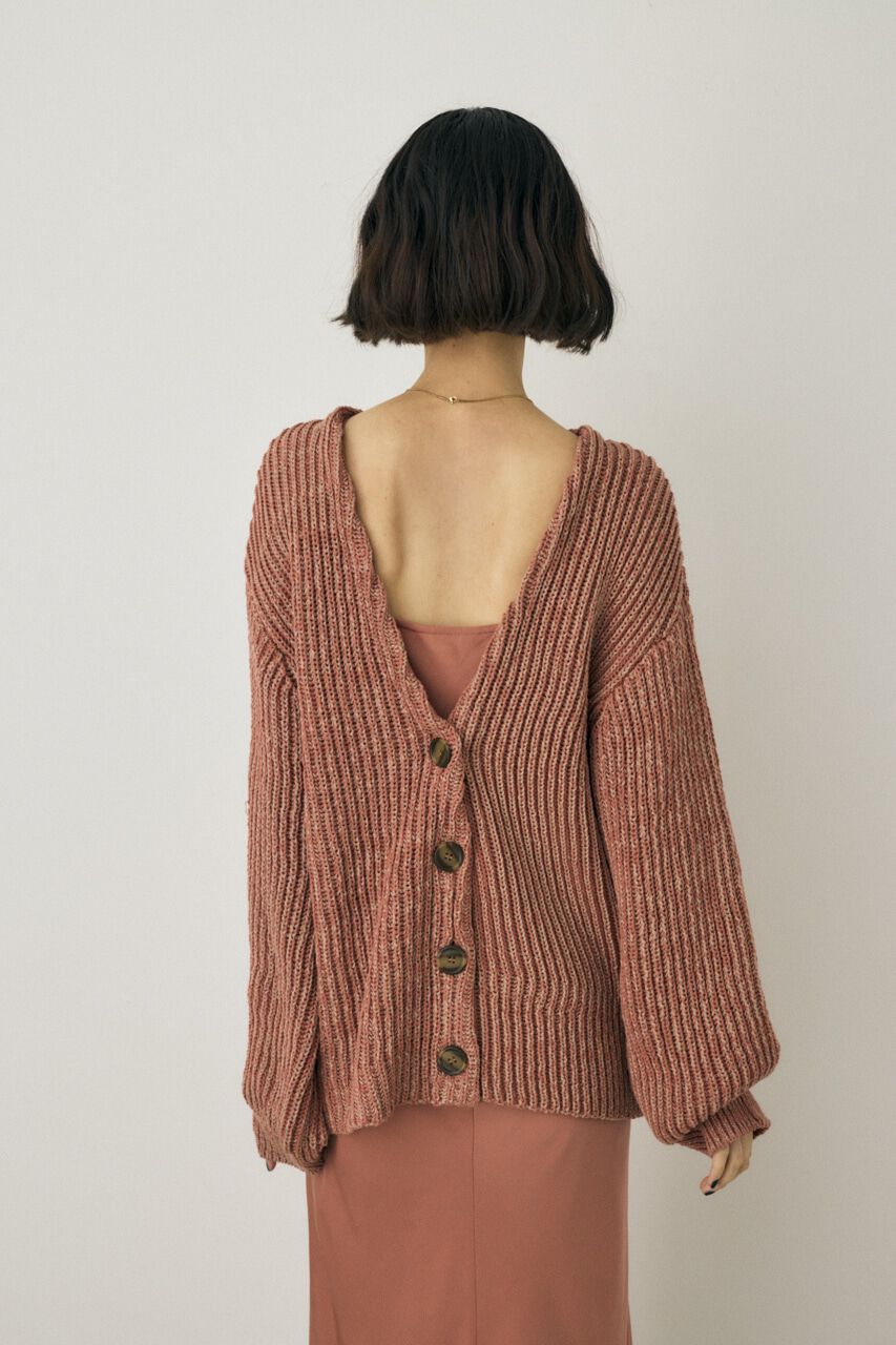 MOUSSY「メランジニットカーディガン　コットン&times;リサイクルポリエステル混」|カーディガン|