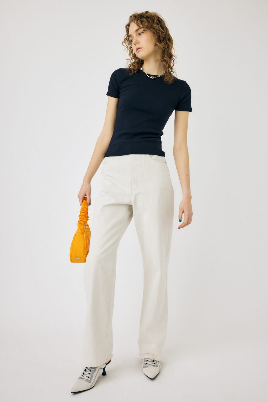 MOUSSY「HW WHT LOOSE STRAIGHT」|デニム|