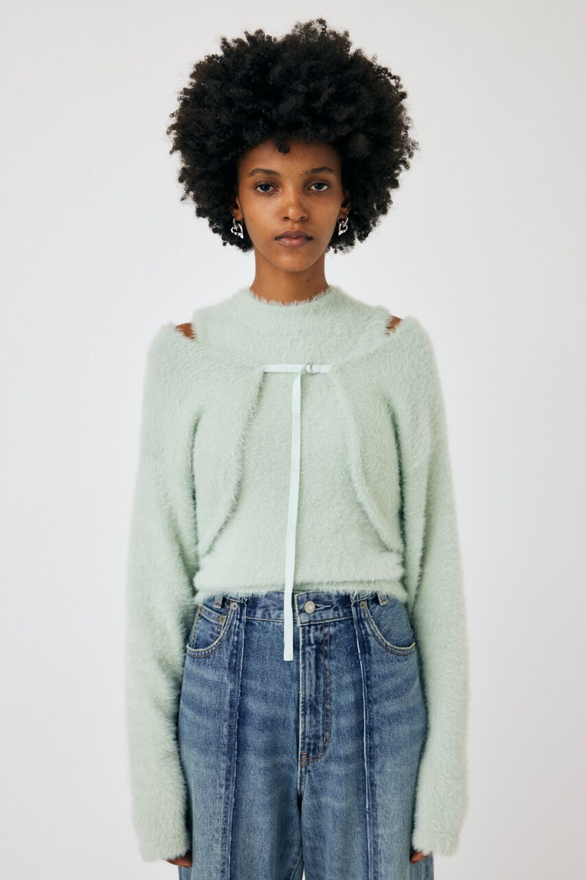 MOUSSY「SHAGGY KNIT ボレロ & タンク」|ニット・セーター|