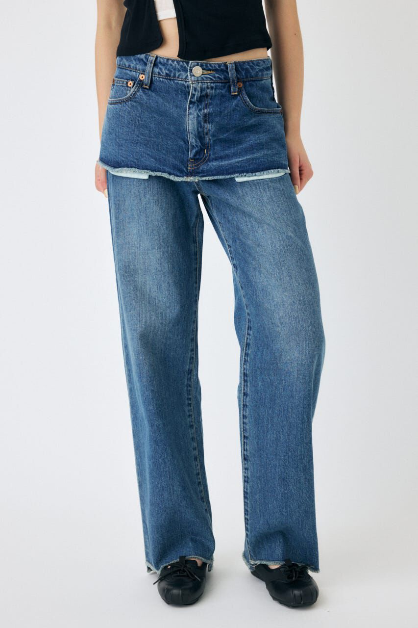 MOUSSY「LAYERED WIDE STRAIGHT デニム」|デニム|