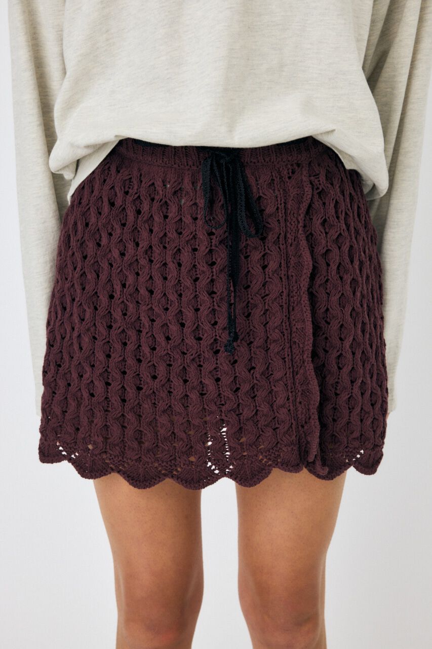 MOUSSY「OPENWORK ニットスカート」|スカート|