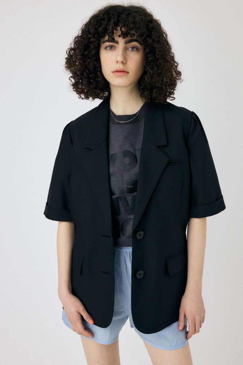 MOUSSY「SHORT SLEEVE テーラードジャケット」|その他|BLK