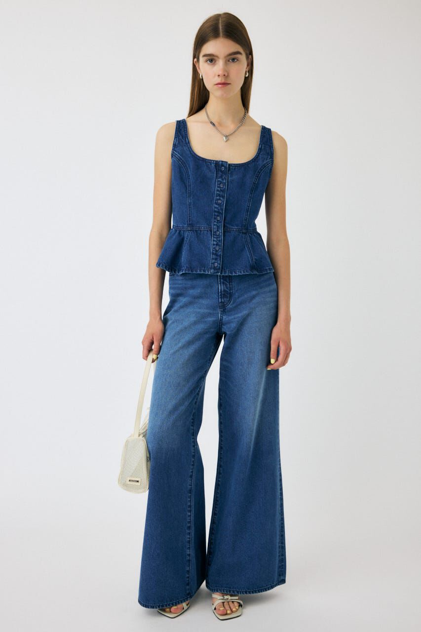 MOUSSY「SQUARE NECK デニム ビスチェ」|シャツ・ブラウス|