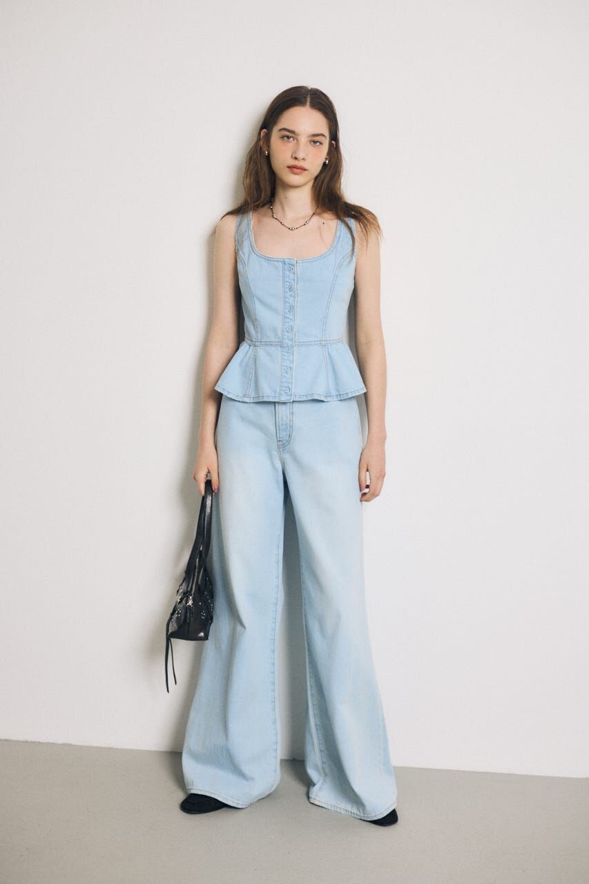 MOUSSY「SQUARE NECK デニム ビスチェ」|シャツ・ブラウス|