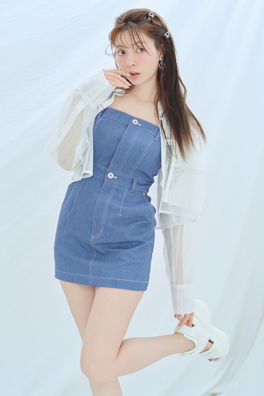 rienda「ベアキャミステッチワークミニOP」|ワンピース|BLU