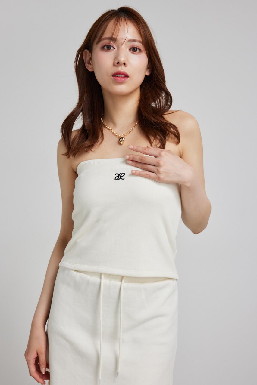 rienda「RRロゴスウェットベアTOP」|チューブトップ|