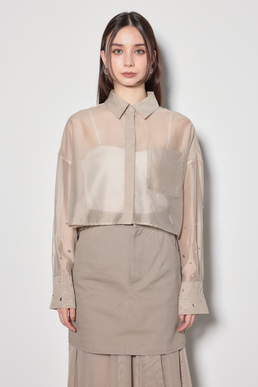 rienda「ビジュースリーヴシアーシャツ」|シャツ・ブラウス|