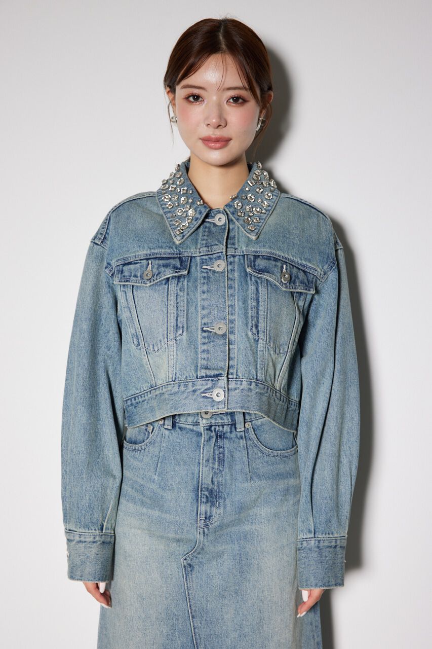 rienda「ビジューカラーＧジャン」|デニムジャケット|