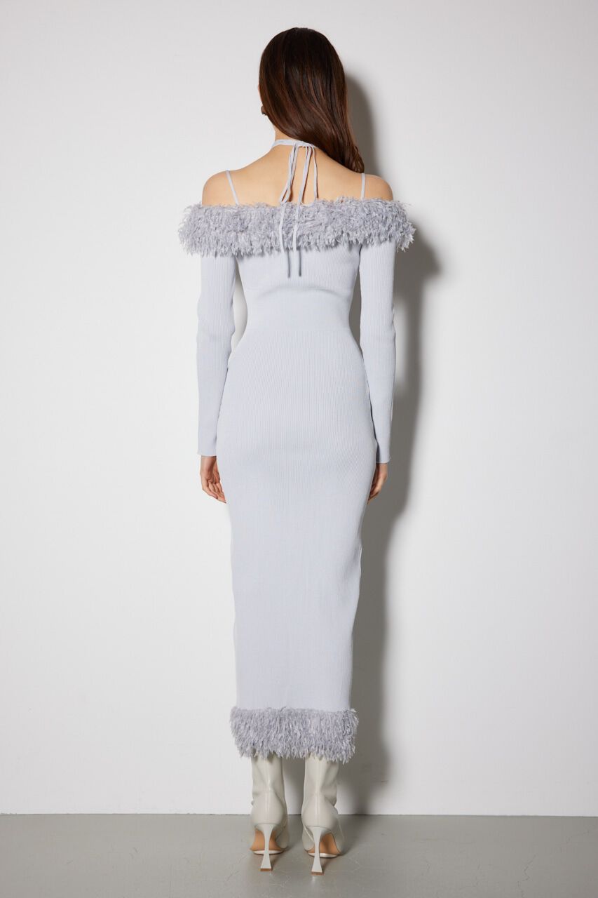 rienda「フェイクファーオフショルタイトニットワンピース」|ワンピース|