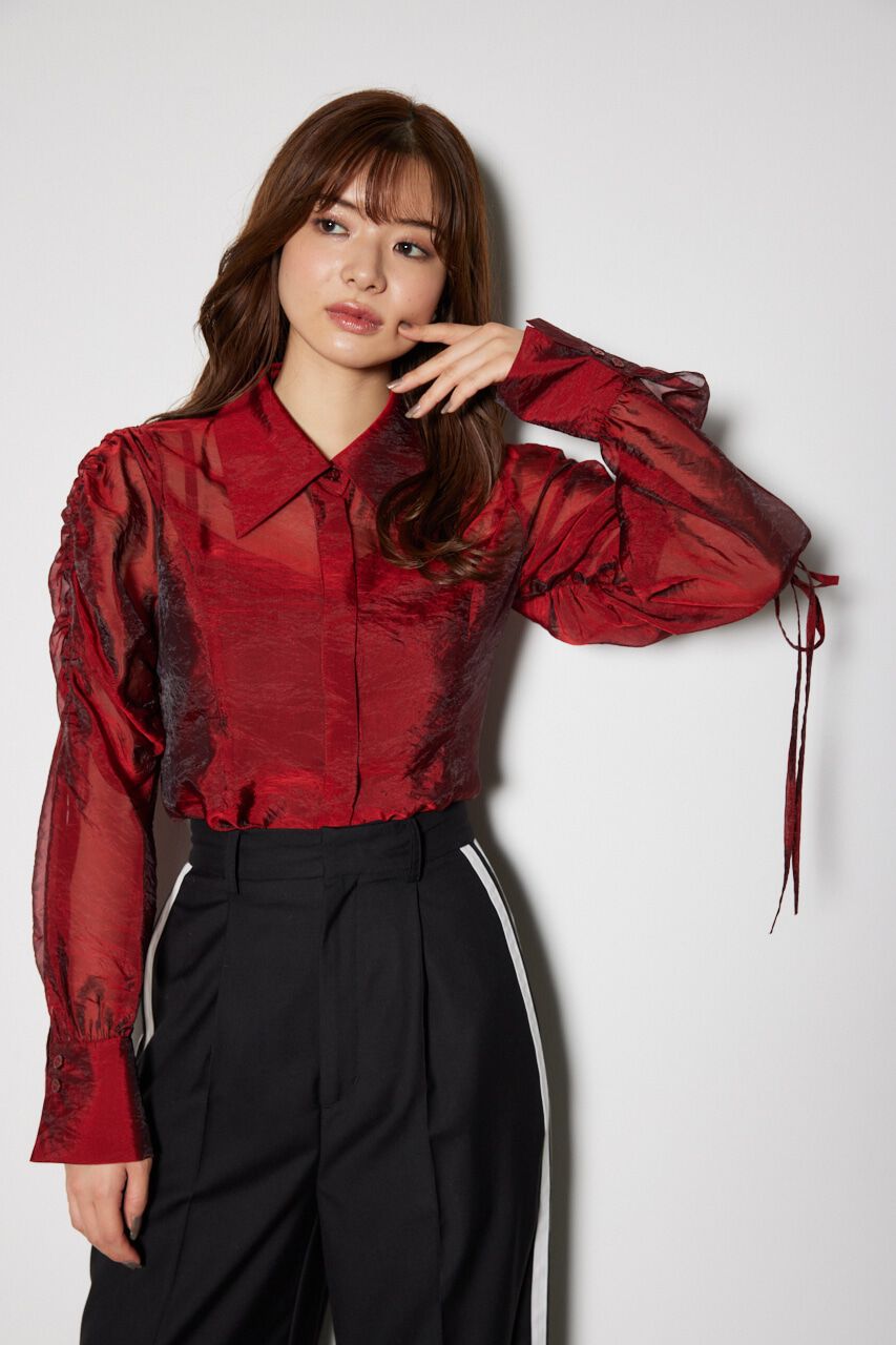 rienda「ショルダードロストリボンブラウス」|シャツ・ブラウス|