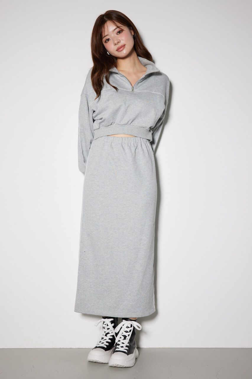 rienda「ハーフジップトラックスウェットタイトワンピース」|ワンピース|