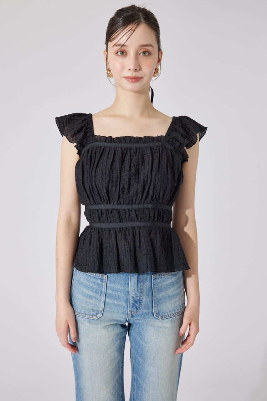 rienda「フリルギャザートップス」|シャツ・ブラウス|