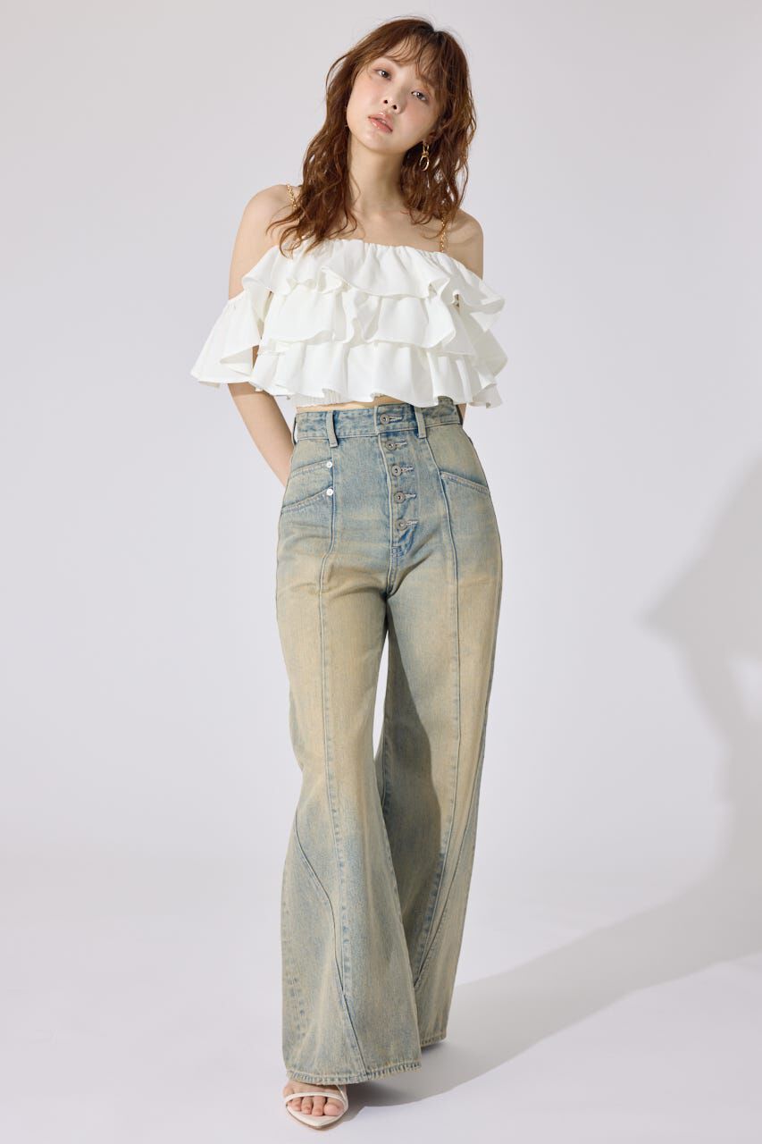 rienda「フリル2WAYオフショルブラウス」|シャツ・ブラウス|