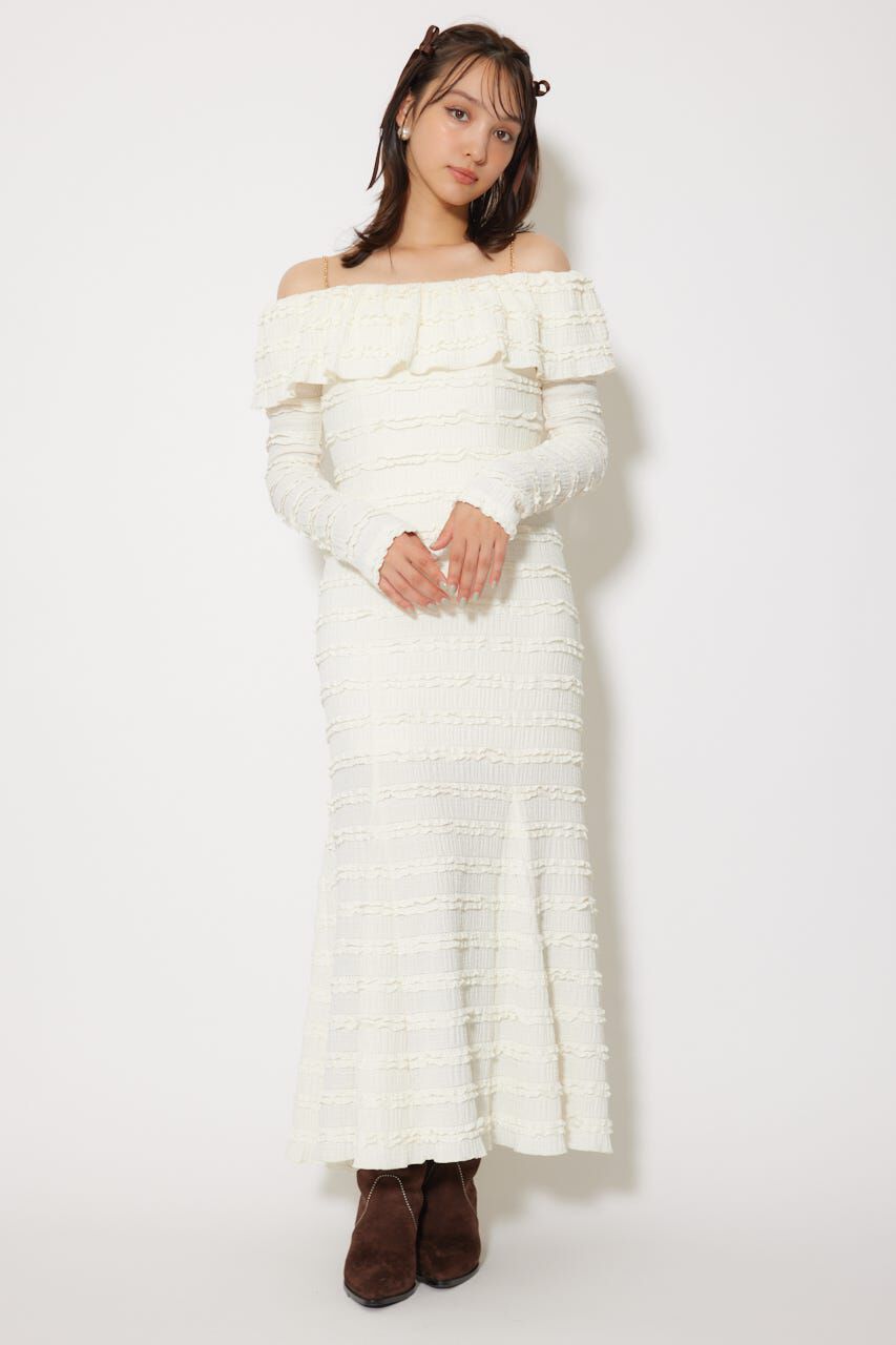 rienda「レースカットオフショルワンピース」|ワンピース|