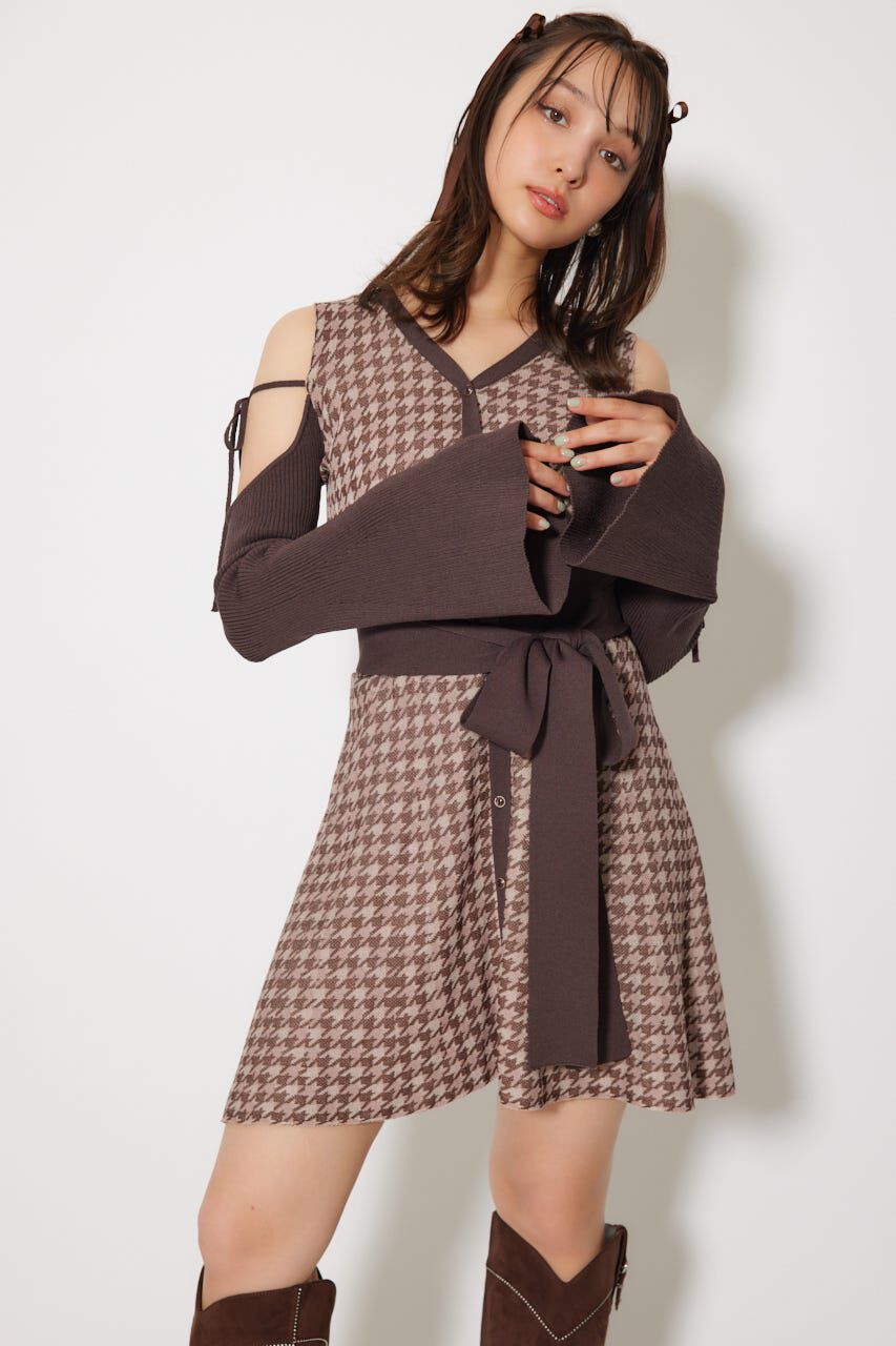 rienda「many wayフェイクファージャガードミニニットワンピース」|ワンピース|