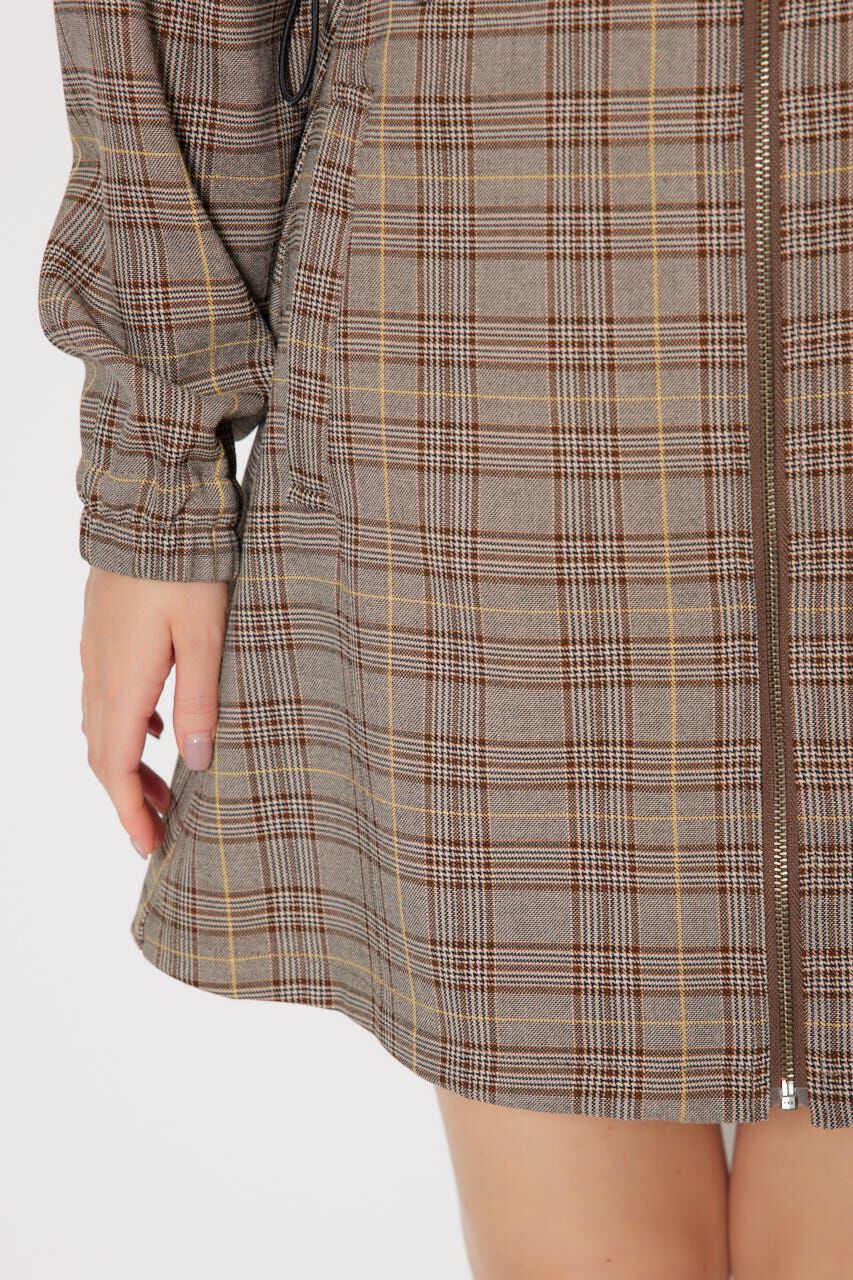 rienda「グレンチェックドロストワンピース」|ワンピース|