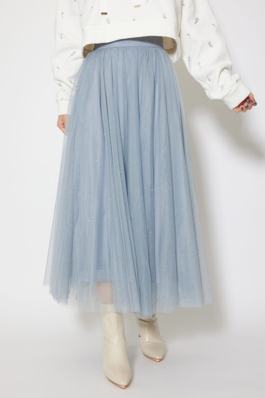 rienda「デコレーションチュールフレアスカート」|スカート|