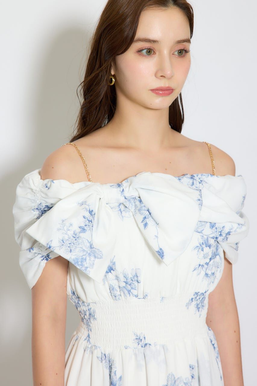 rienda「フロントビッグリボンフレアワンピース」|ワンピース|