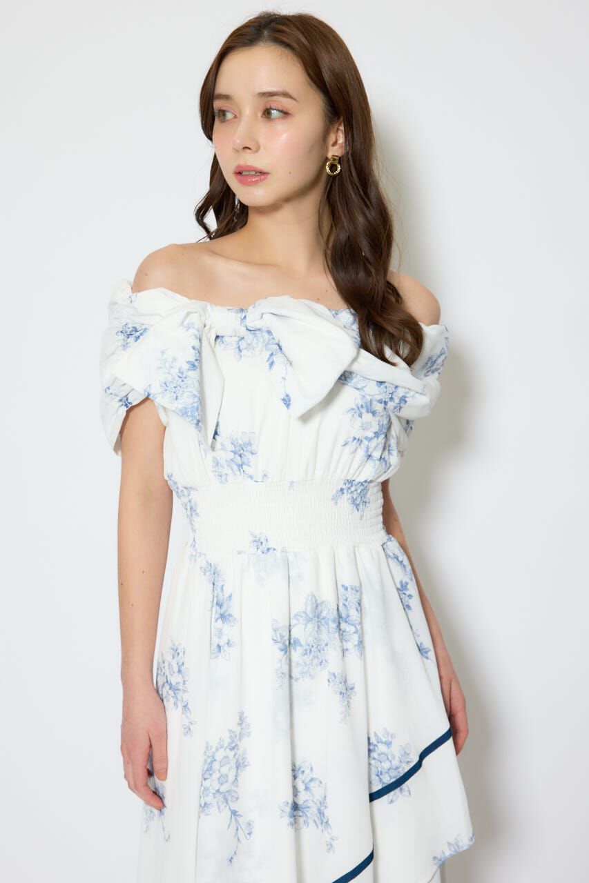 rienda「フロントビッグリボンフレアワンピース」|ワンピース|