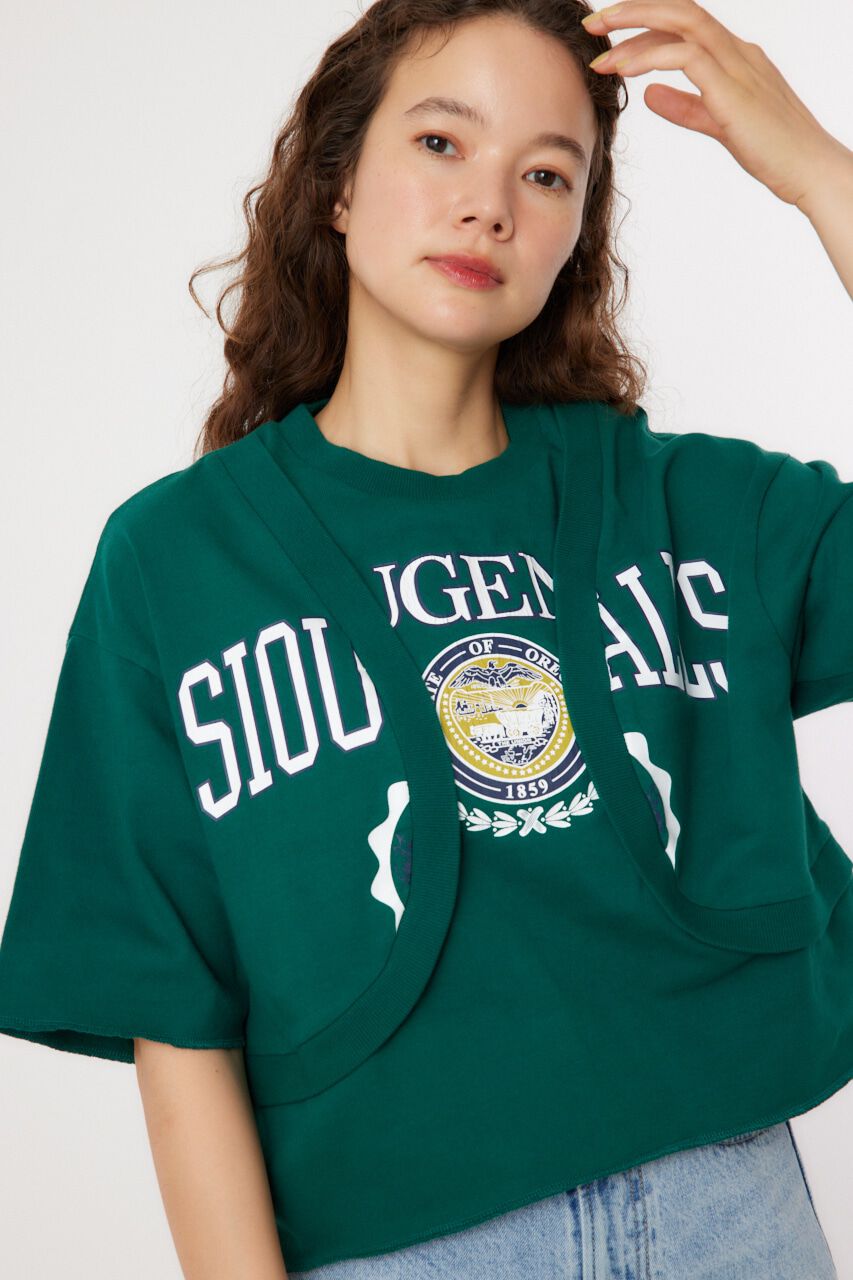 RODEO CROWNS「ボレロドッキングハーフスリーブスウェット」|Tシャツ・カットソー|D/GRN3