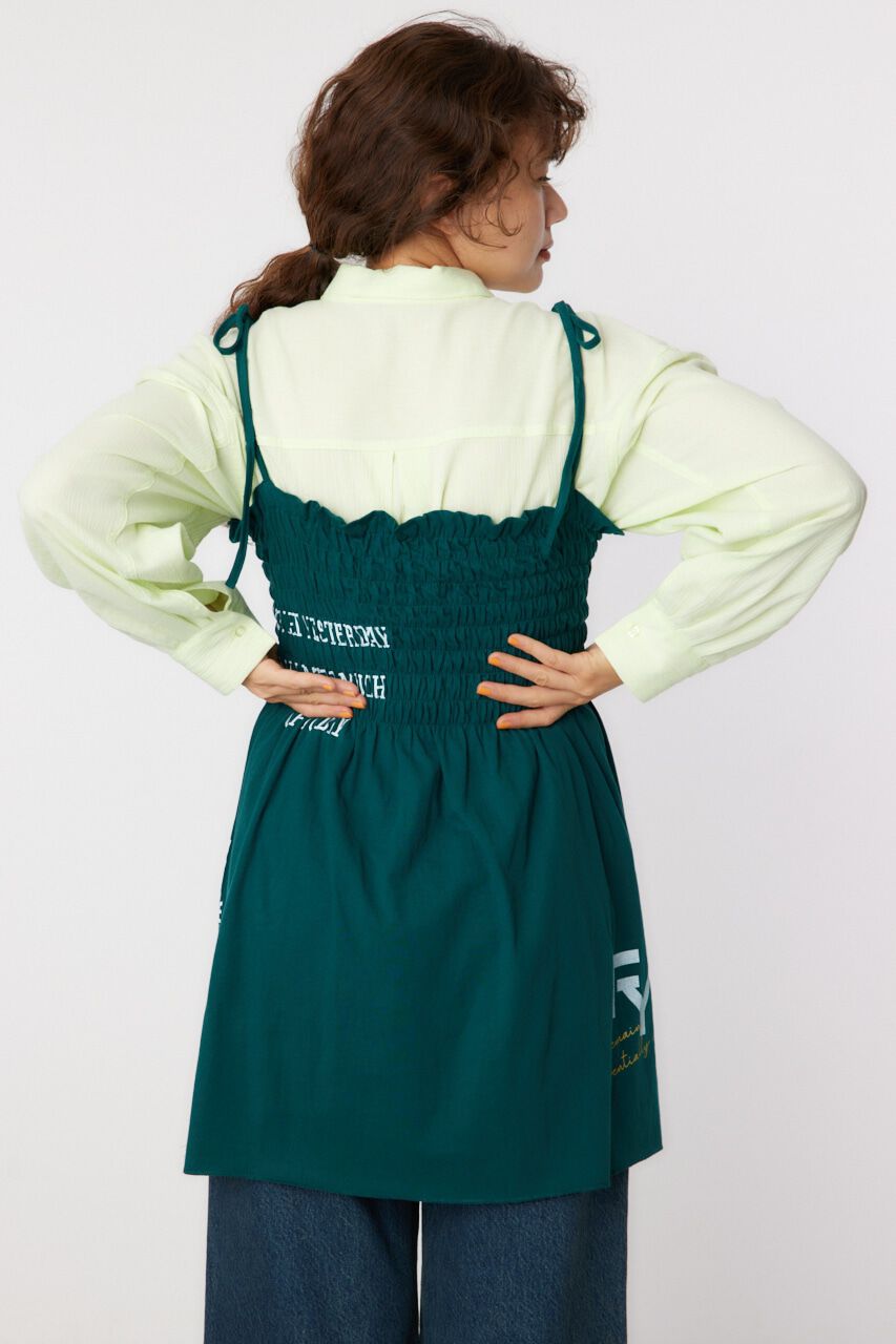 RODEO CROWNS「ランダムテキストシャーリングキャミチュニック」|キャミソール|