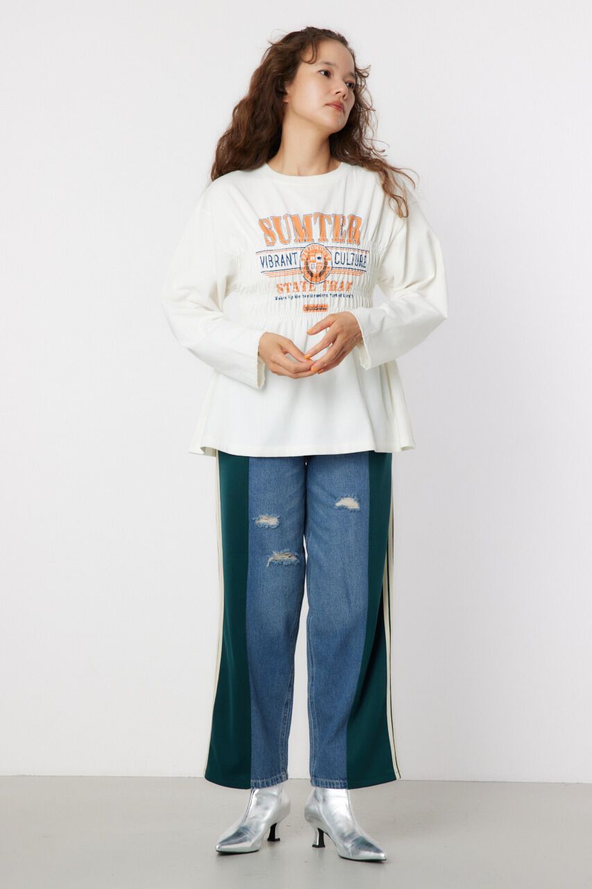 RODEO CROWNS「シャーリングプリントロングTシャツ」|Tシャツ・カットソー|