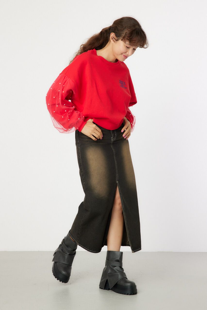 RODEO CROWNS「デコレーションスリーブスウェット」|パーカー|