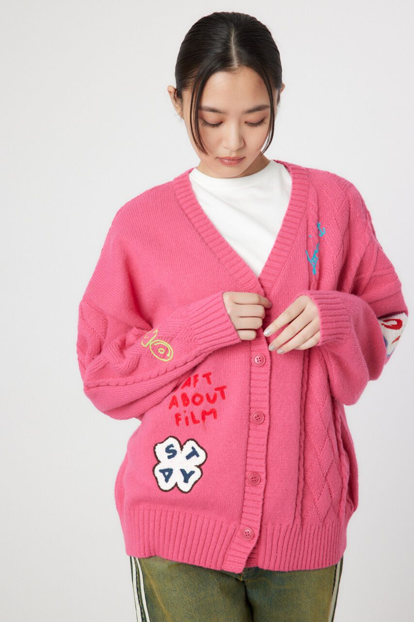 RODEO CROWNS「EMB MOTIFSケーブルカーディガン」|カーディガン|