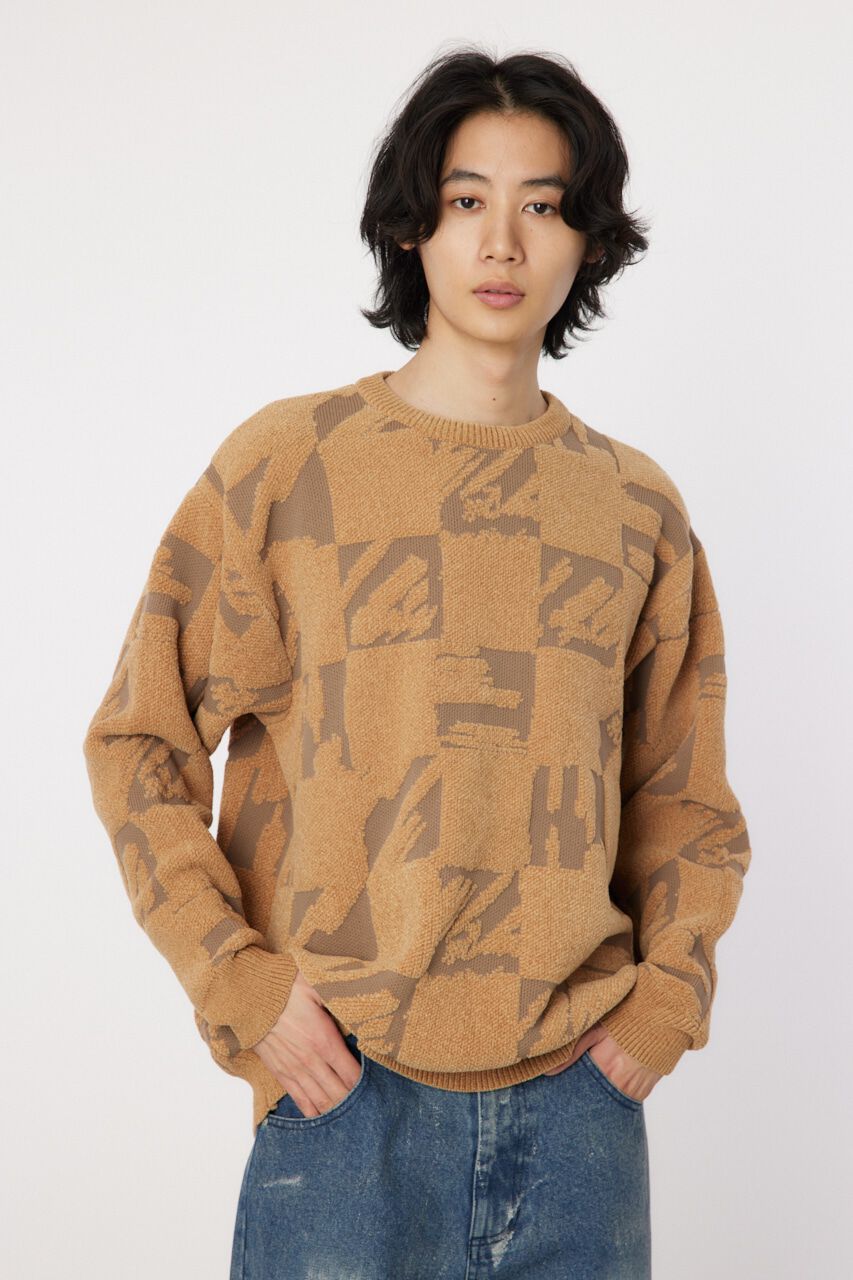 RODEO CROWNS「block checker ニット」|ニット・セーター|L/BRN1