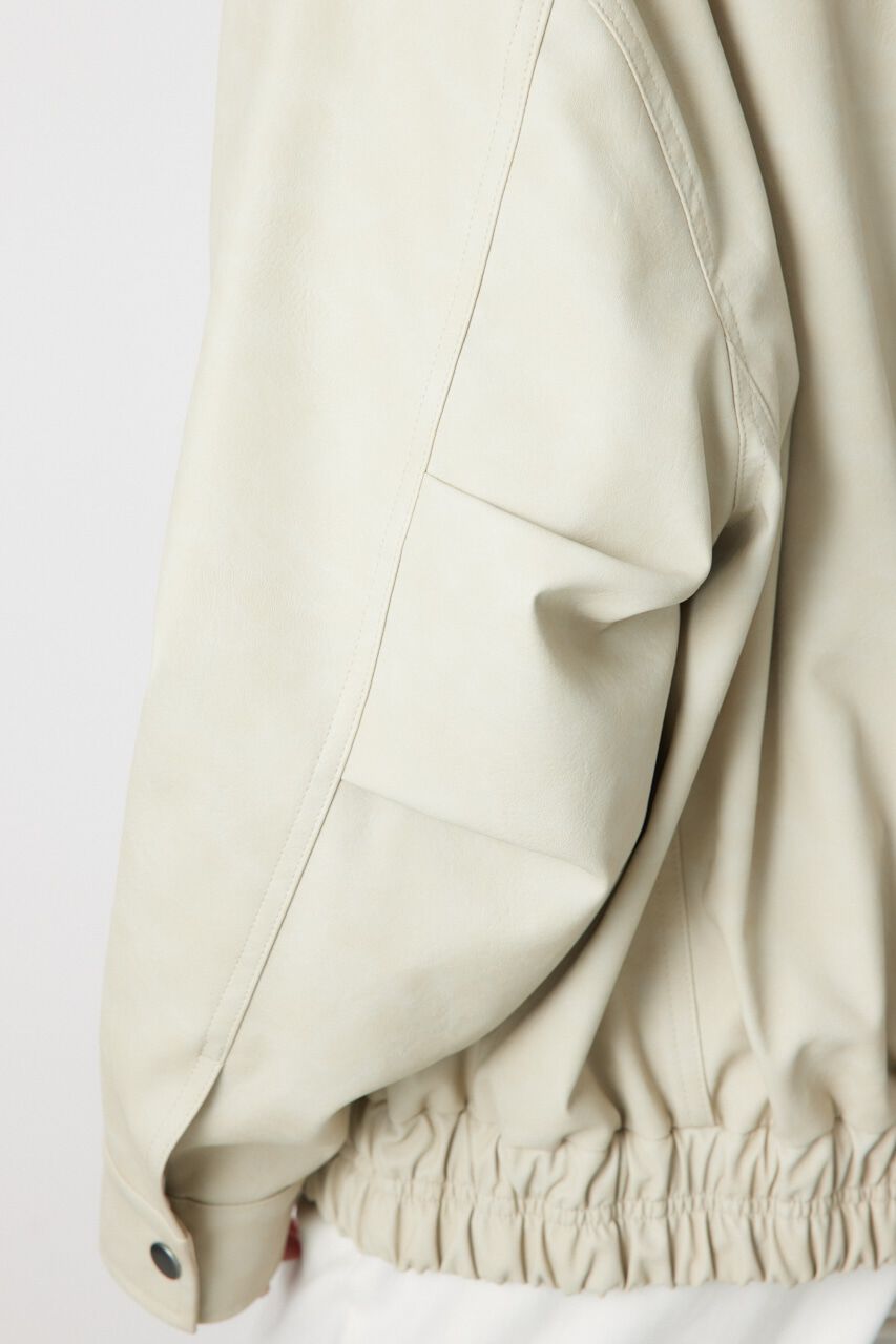 RODEO CROWNS「ヴィンテージFレザーハイネックリブブルゾン」|ブルゾン・スタジャン|